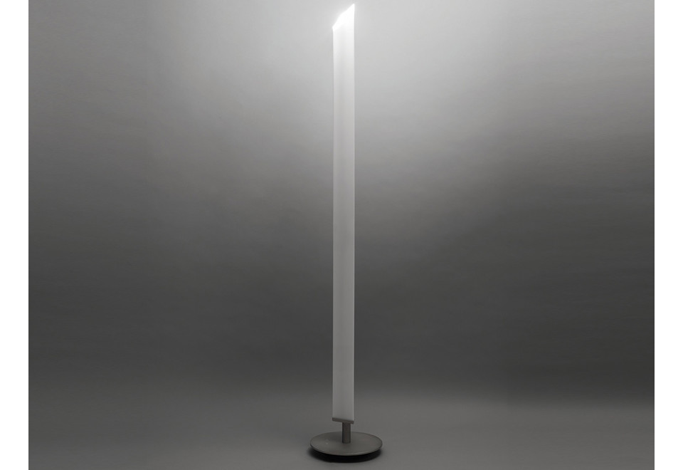 prima foto PRESBITERO Lampada da terra a LED in acciaio e vetro