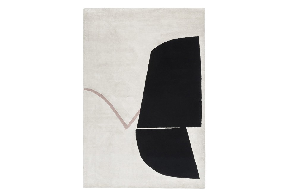 seconda foto ANTIQUE ROSE AND BLACK Tappeto fatto a mano in lana