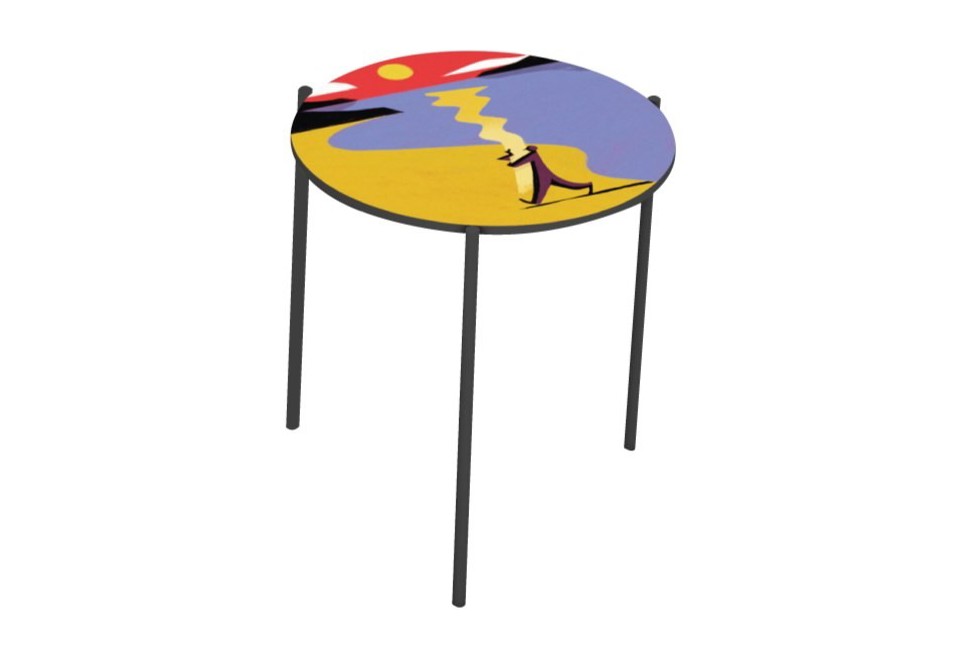 prima foto ASTRATTO 57 Tavolino basso rotondo in legno