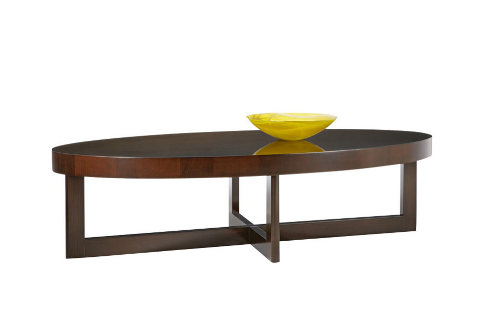 prima foto CRISS CROSS Tavolino ovale in legno da salotto