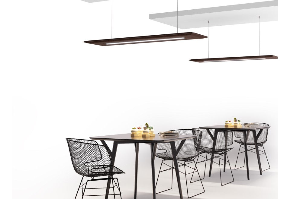 prima foto ZEN Pannello acustico a sospensione con lampada LED