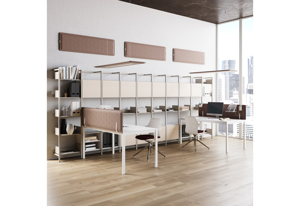 seconda foto ZEN Pannello acustico a sospensione con lampada LED