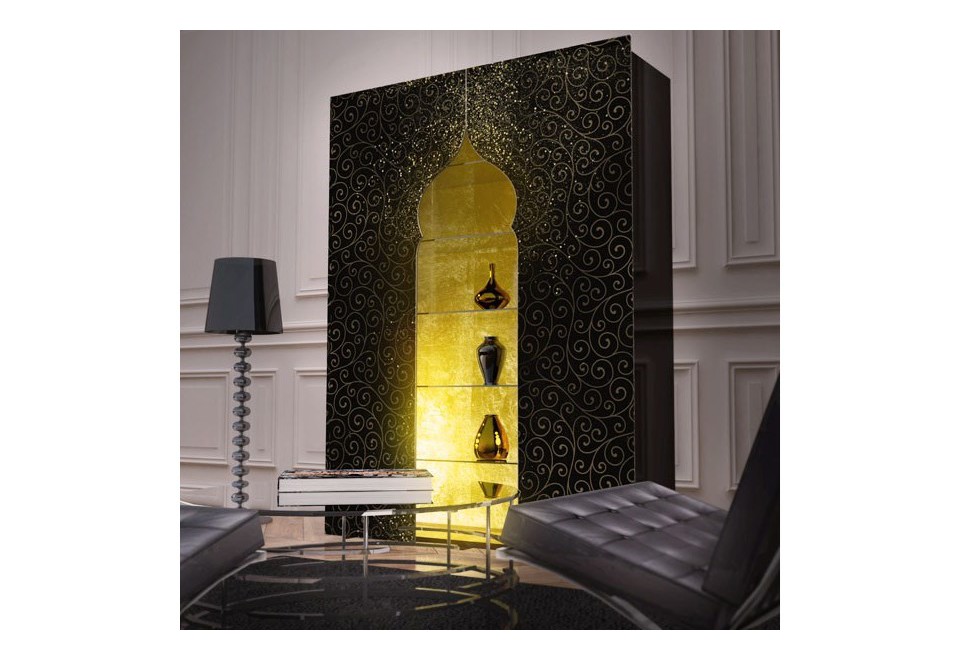 seconda foto JINN Credenza in legno e vetro con illuminazione integrata