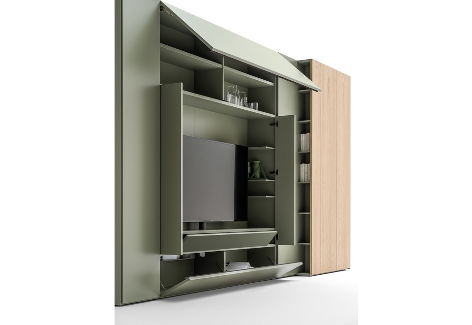 seconda foto ROOMY Armadio con modulo tv e cambio profondità