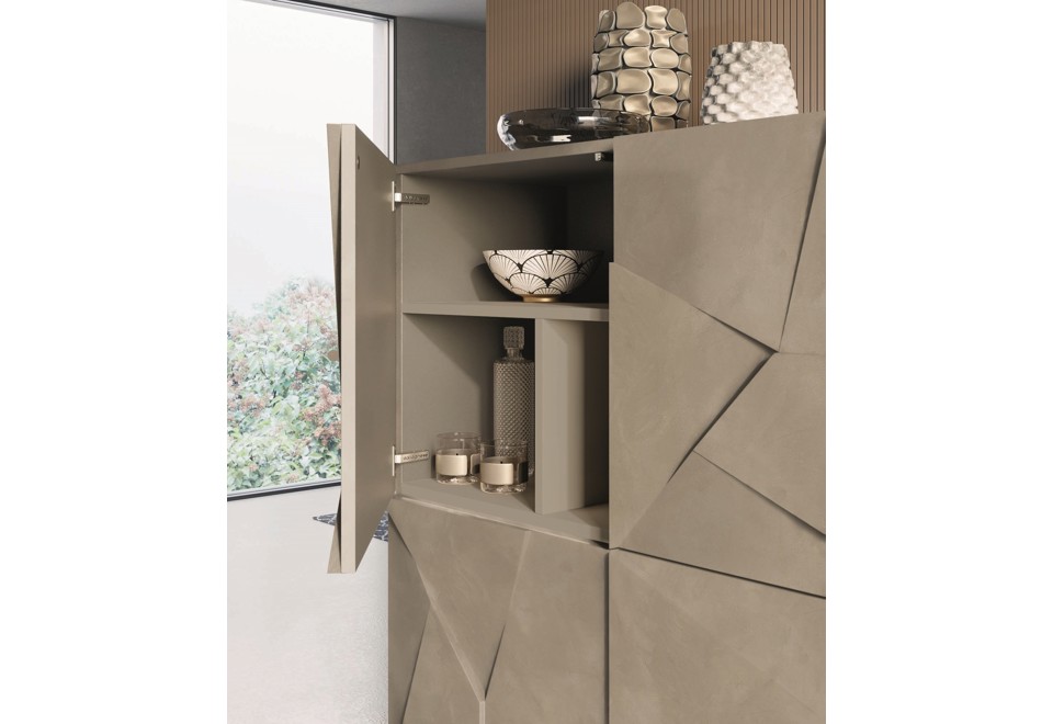 terza foto CONCRETE Credenza con ante a battente