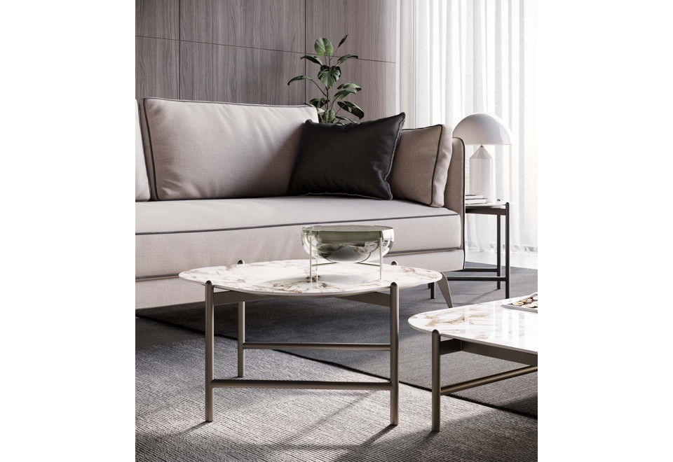 terza foto SUPERNOVA Tavolino basso rotondo in gres porcellanato