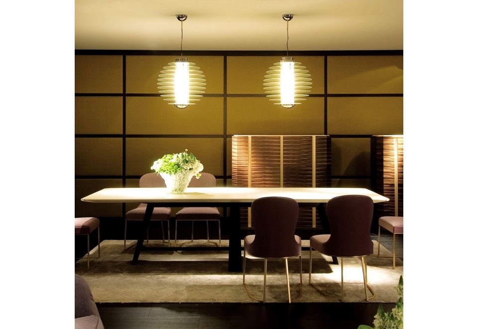 terza foto 0024 MEDIUM Lampada a sospensione in vetro e metallo