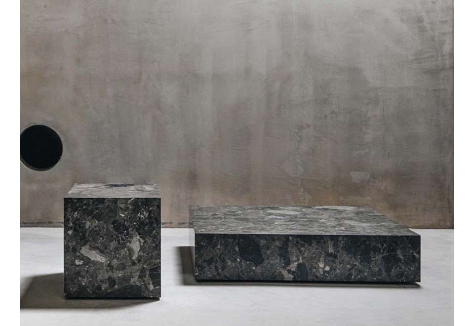 seconda foto EDGE L GRIS ALVITO Tavolino basso quadrato in marmo