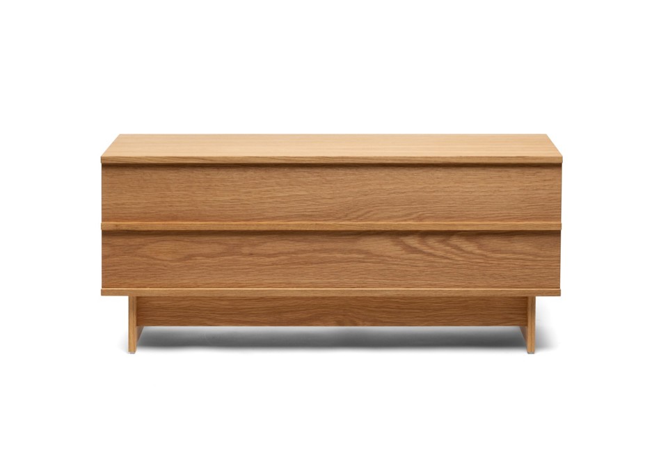 prima foto CORRELATION BENCH SMALL Panca contenitore in rovere