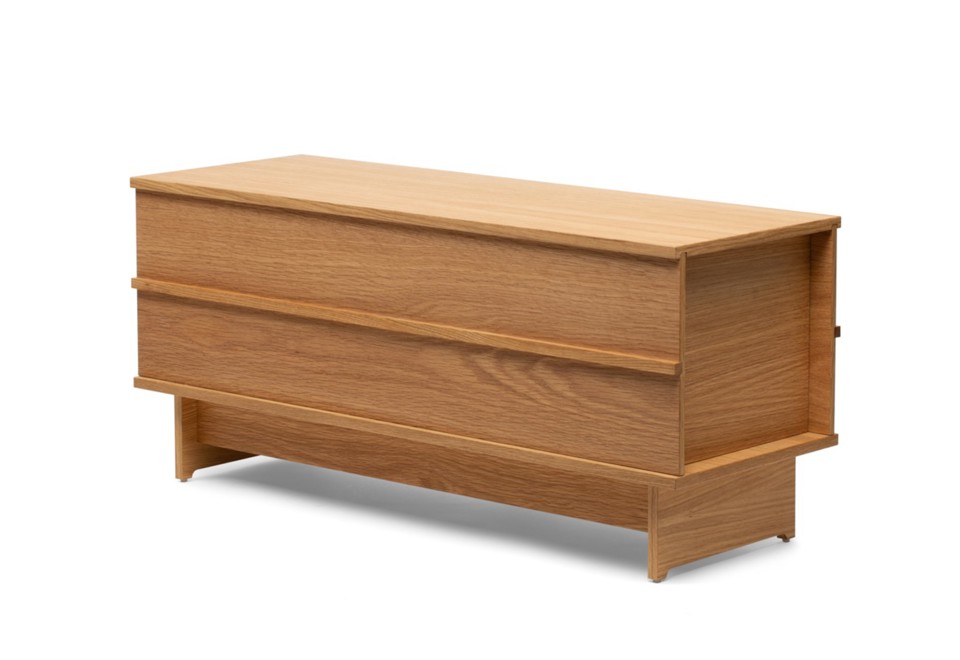 seconda foto CORRELATION BENCH SMALL Panca contenitore in rovere
