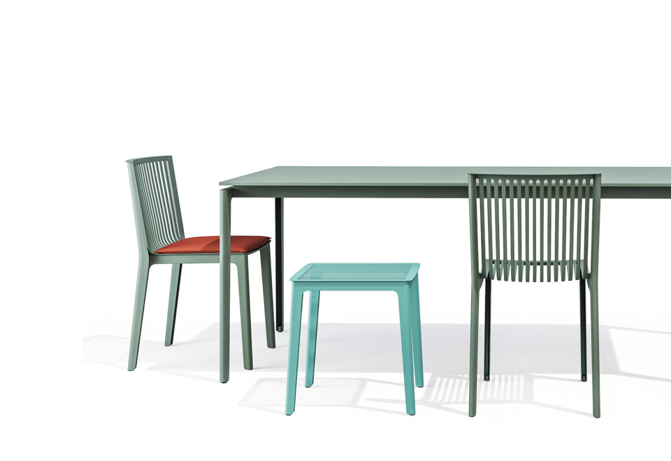 seconda foto GAO Tavolo rettangolare in acciaio e PaperStone