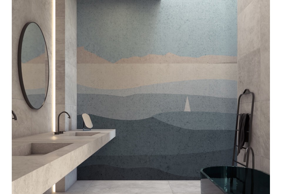 prima foto PERMARE Carta da parati lavabile in vinile con paesaggi