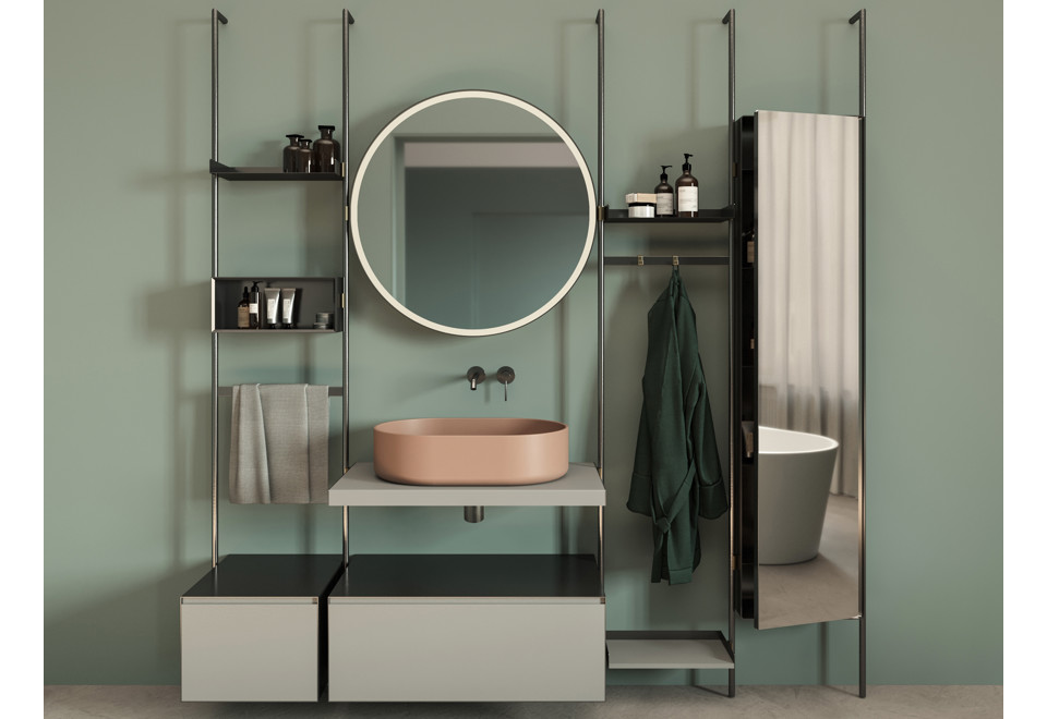 seconda foto OVER Mobile lavabo con specchio