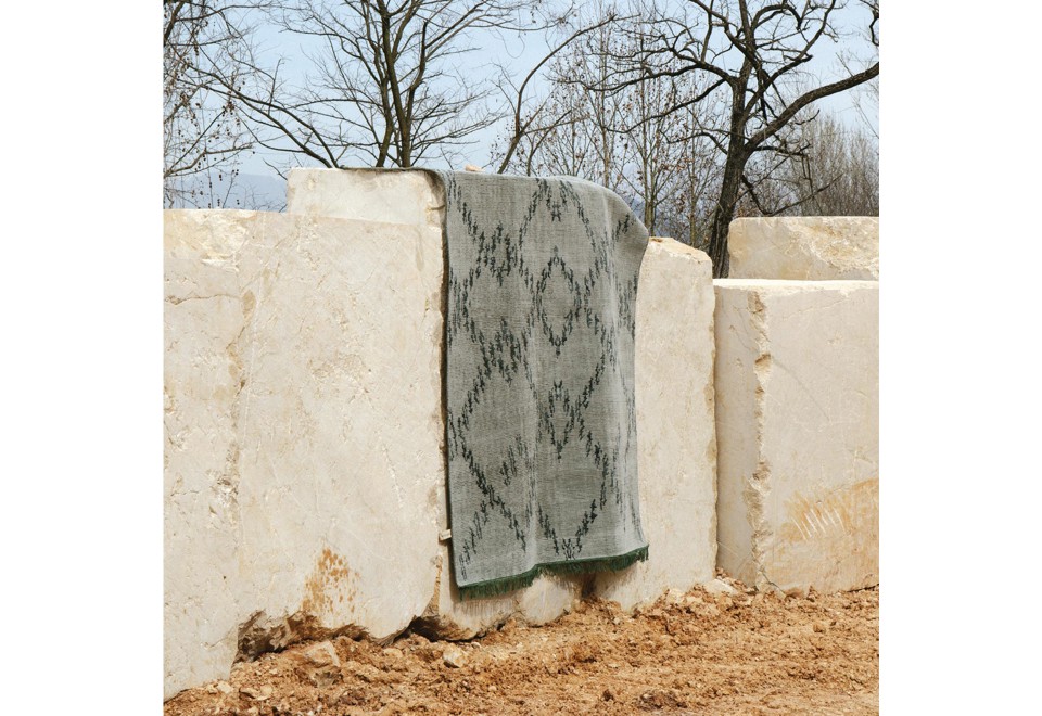 terza foto INDIGO Tappeto rettangolare a motivi in lana