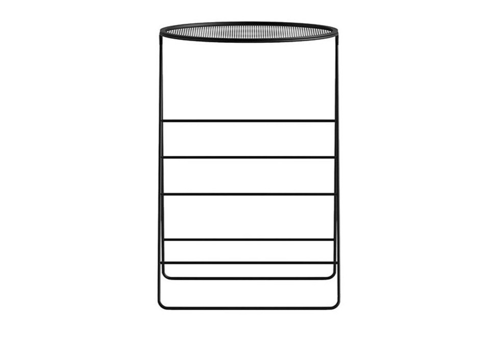 seconda foto HI Tavolino alto in metallo verniciato con portariviste con vassoio