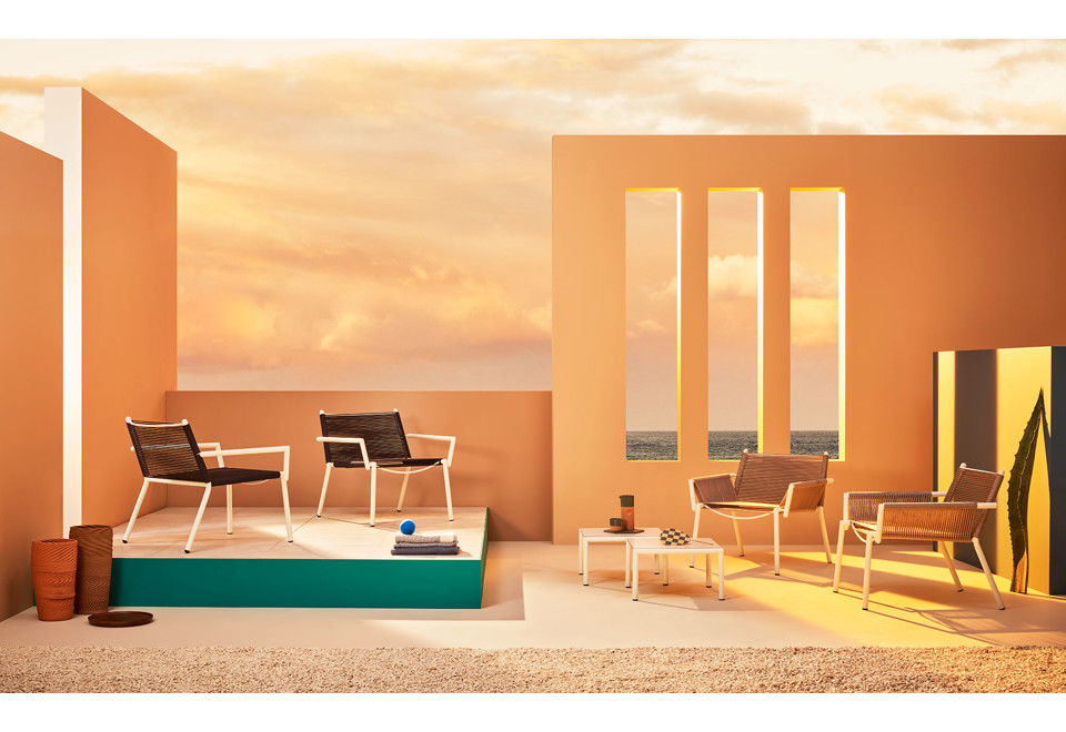 seconda foto ELEVEN Poltroncina da giardino in corda nautica con braccioli