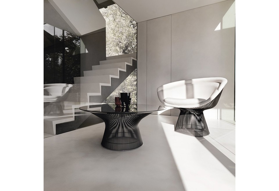 terza foto KNOLL PLATNER Tavolino rotondo in acciaio e cristallo