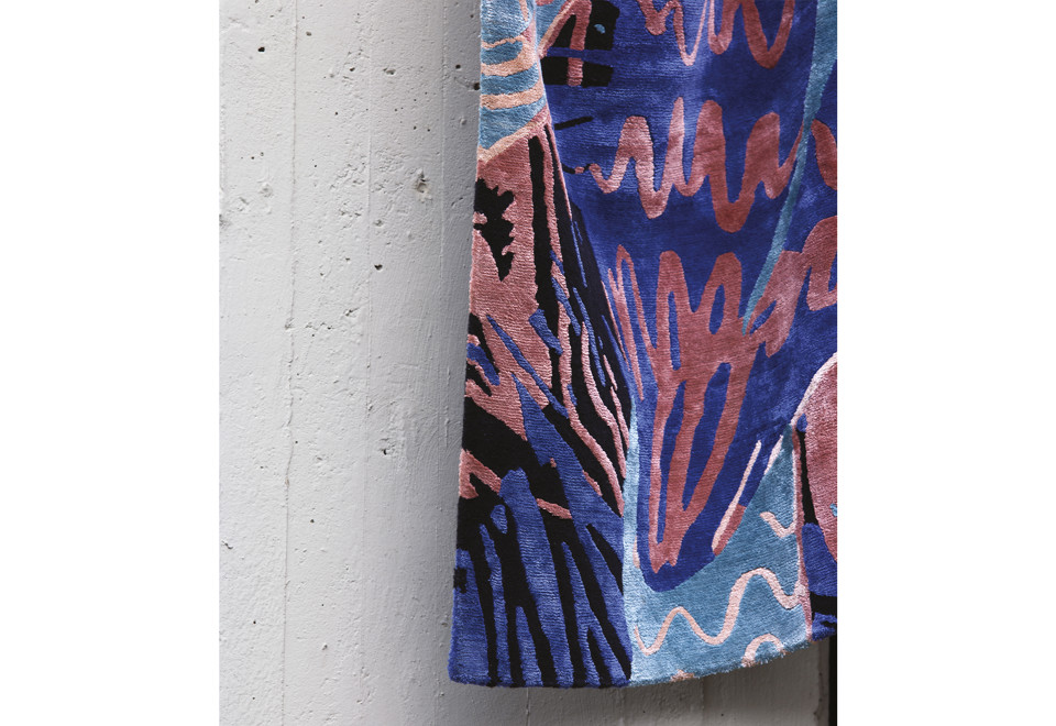 terza foto PSYCHEDELIC FLOWER Tappeto a fiori fatto a mano rettangolare