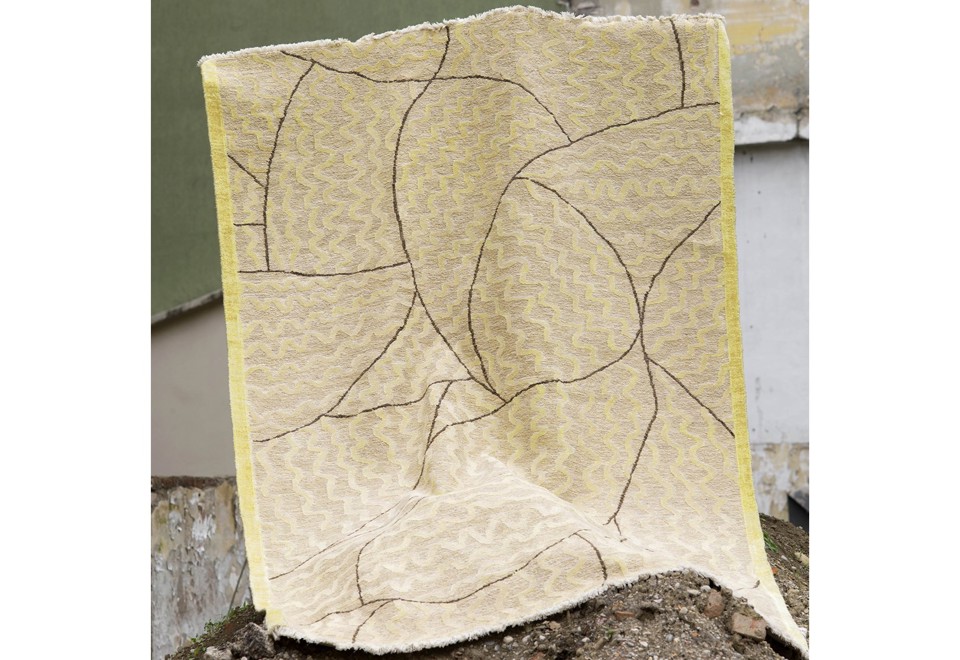 terza foto TRECCIA Tappeto fatto a mano in juta e lino