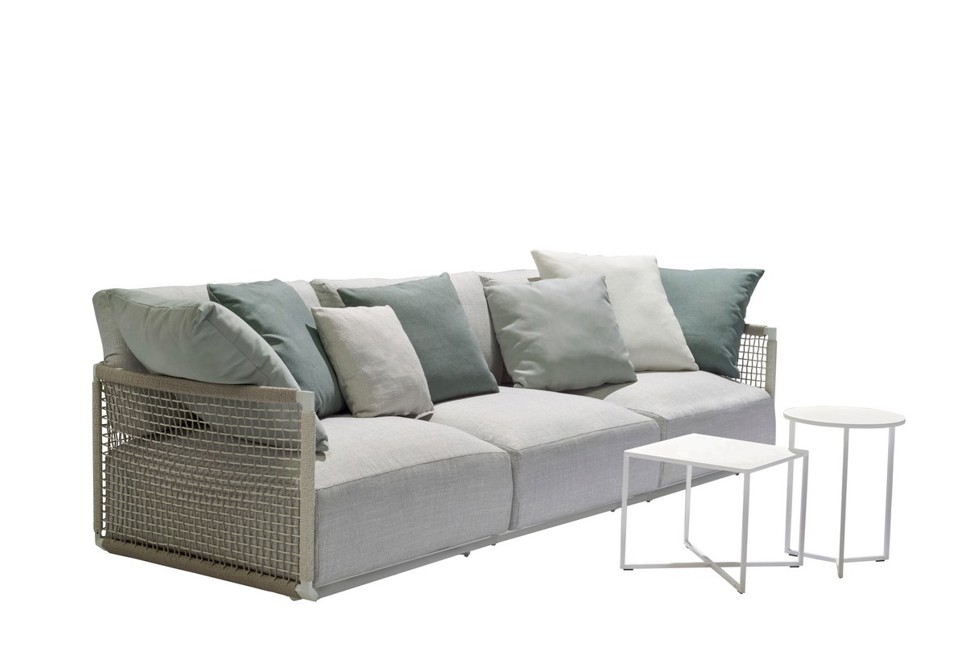 prima foto NODI Divano da giardino in tessuto a 3 posti