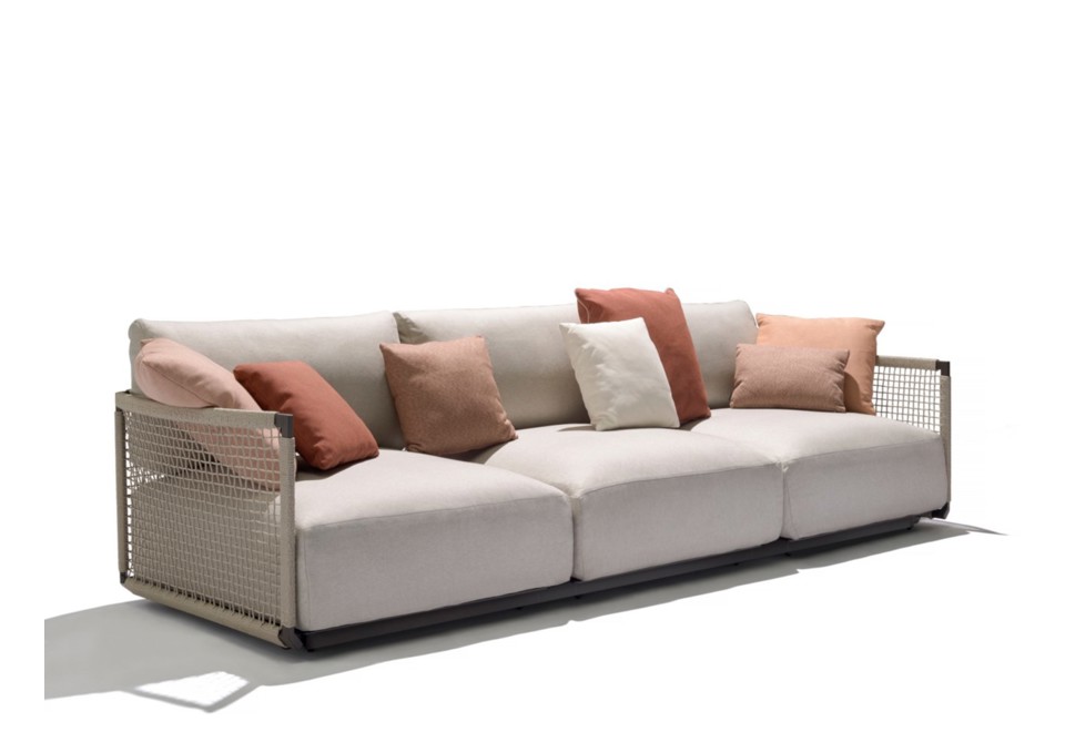 terza foto NODI Divano da giardino in tessuto a 3 posti