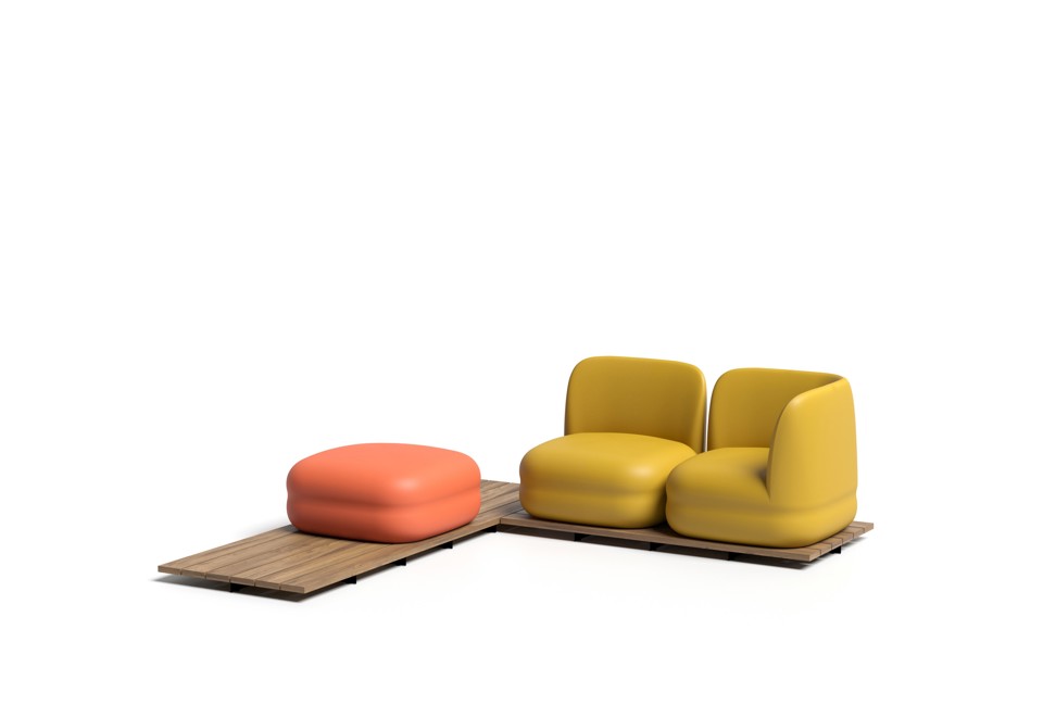 seconda foto VISTAS WOOD Divano angolare modulare in poliuretano