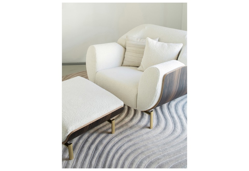 seconda foto FLUID ONDA CORDA Ø 240 CM Tappeto rotondo in lana e nylon