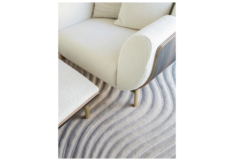 terza foto FLUID ONDA CORDA Ø 240 CM Tappeto rotondo in lana e nylon