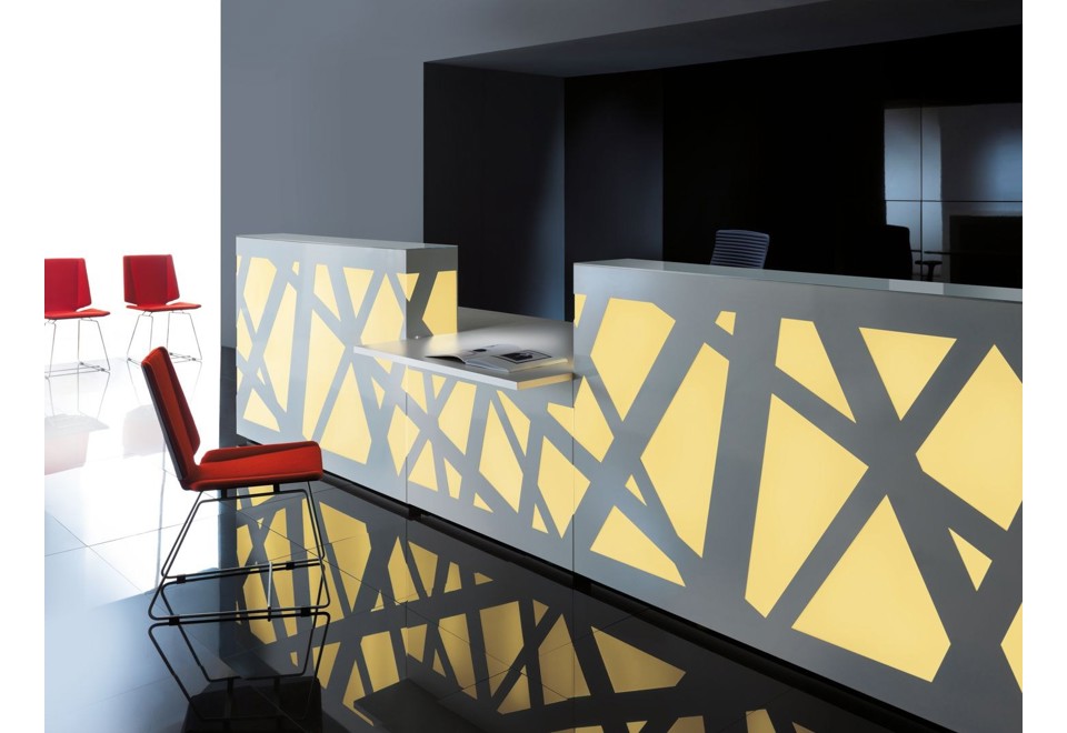 seconda foto ZIG ZAG Banco reception modulare con illuminazione