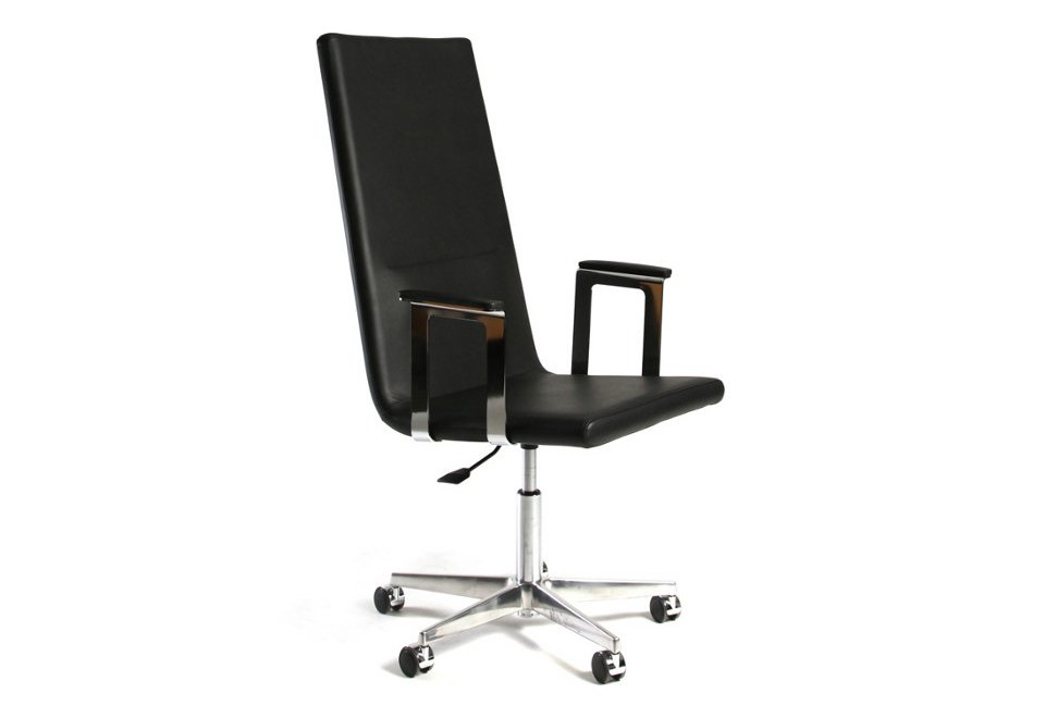 prima foto BASSO XL Sedia ufficio in pelle con braccioli