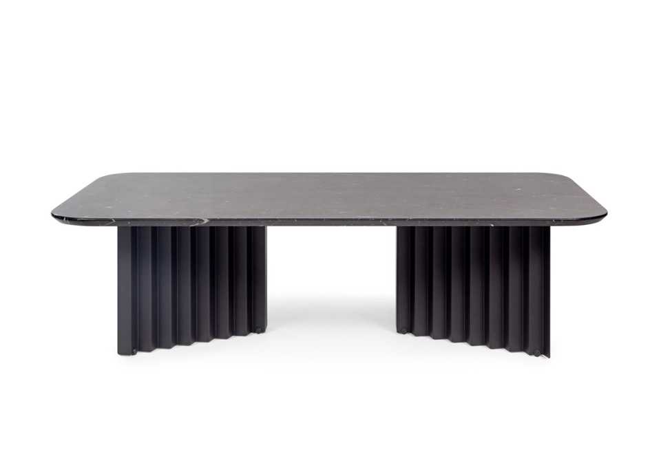 prima foto PLEC LARGE Tavolino basso rettangolare in marmo e base in acciaio