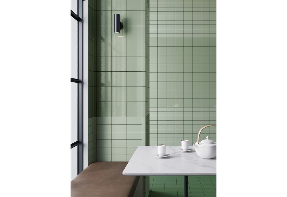 terza foto DIN LIGHT GREEN GLOSSY Pavimento/rivestimento in gres smaltato