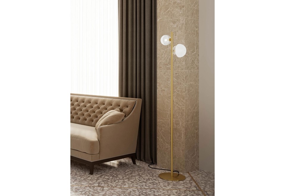 seconda foto MOLECOLA 275.11 Lampada da terra in ottone