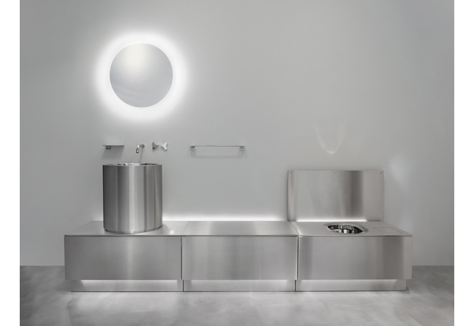 terza foto ABACO 01 Modulo sanitario in acciaio inox per bidet e wc