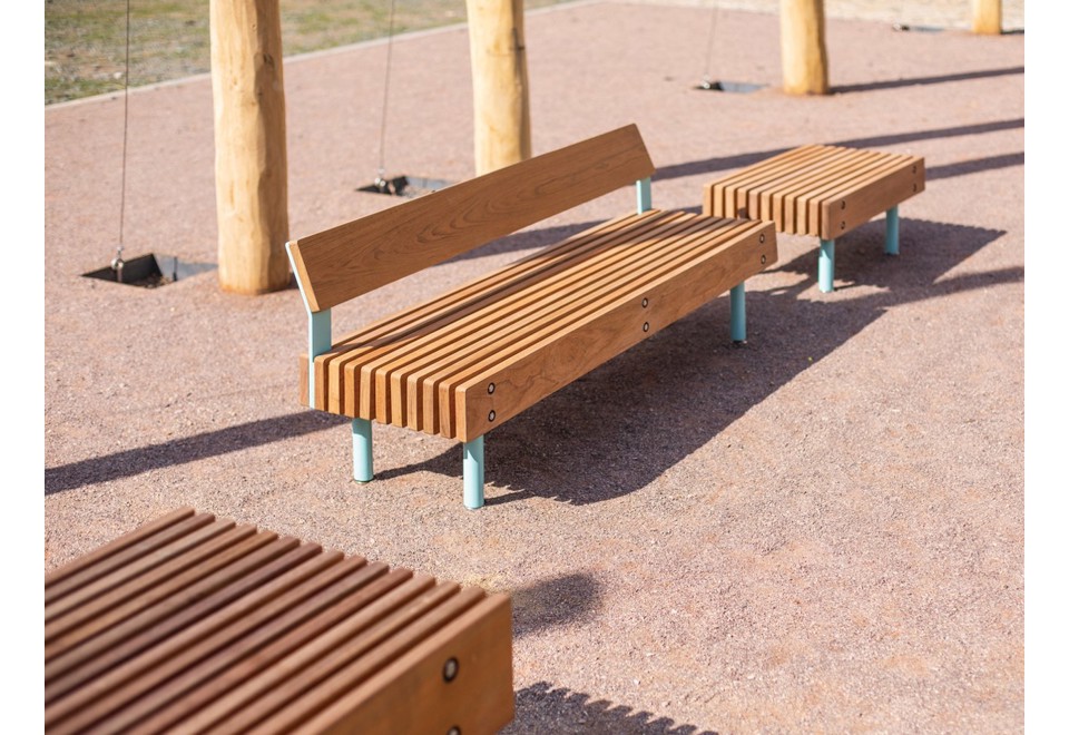 terza foto WOODY BABY Panchina in acciaio e legno