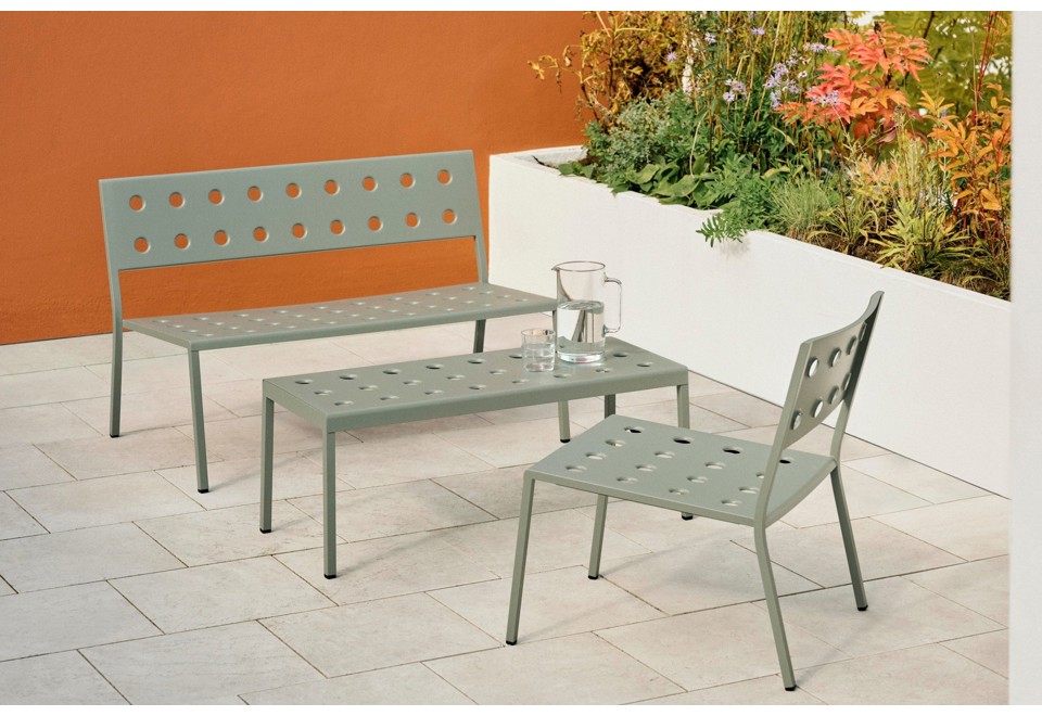 seconda foto BALCONY Panca da giardino in acciaio verniciato a polvere con schienale