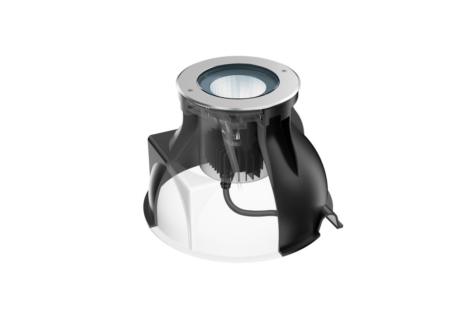 seconda foto LIGHT UP EARTH Segnapasso a LED a pavimento in acciaio inox