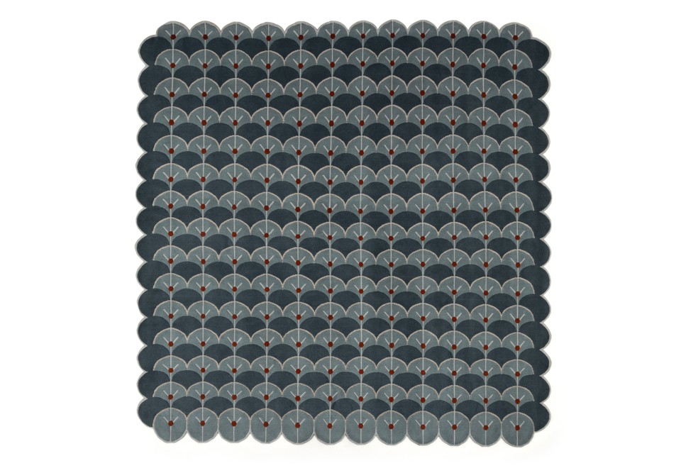 prima foto MARMALADE IN WAVECREST BLUE Tappeto a motivi fatto a mano in lana