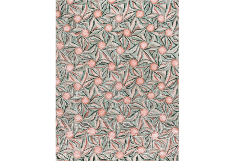 prima foto COCARDE Tappeto in lana Himalayana, seta e colori vegetali