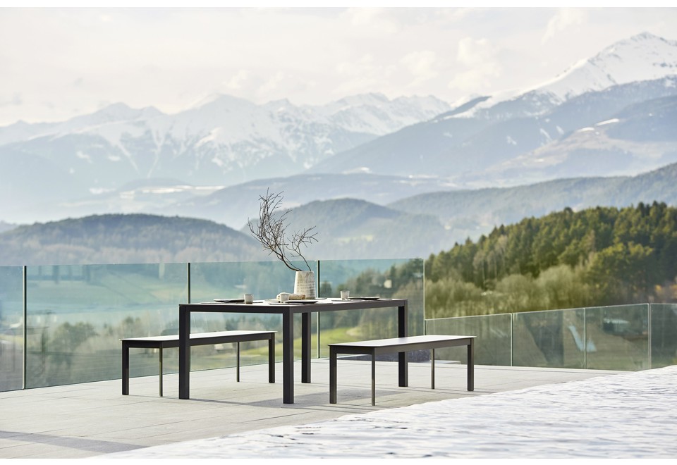 terza foto SYSTEM Panca da giardino in alluminio verniciato a polvere