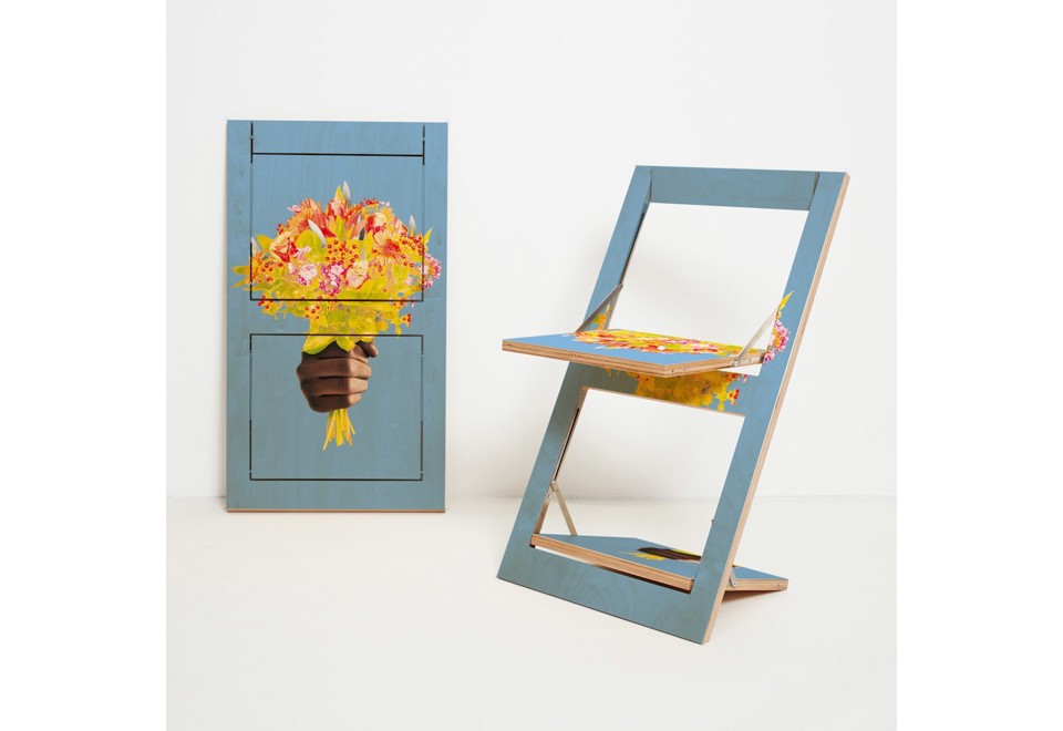 prima foto FLÄPPS FOLDING CHAIR KNIFE FLOWERS Sedia pieghevole in compensato