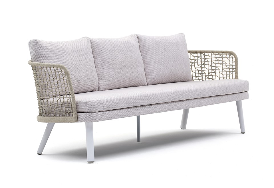 prima foto EMMA Divano da giardino in fibra sintetica a 3 posti