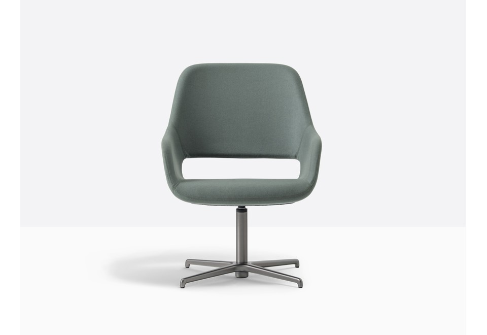 prima foto BABILA COMFORT Poltroncina girevole in tessuto con braccioli