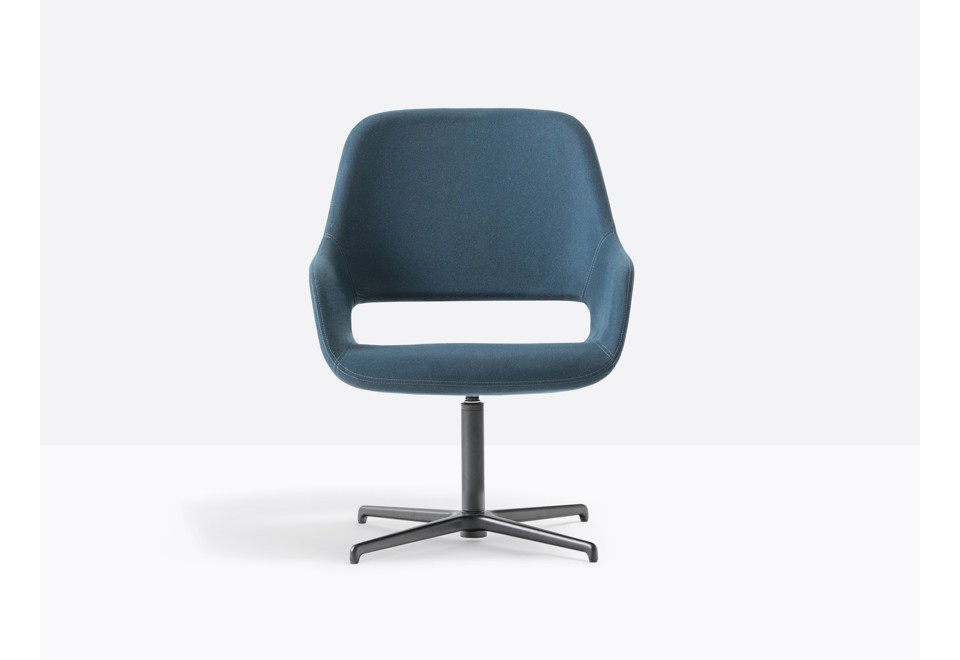 seconda foto BABILA COMFORT Poltroncina girevole in tessuto con braccioli