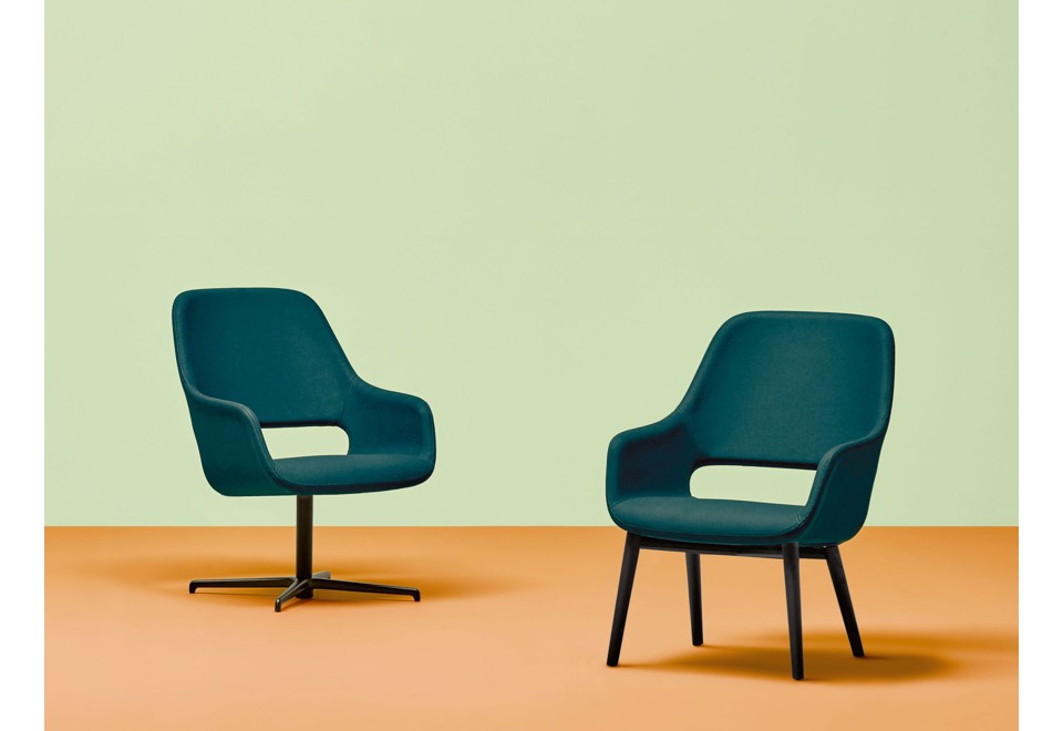 terza foto BABILA COMFORT Poltroncina girevole in tessuto con braccioli