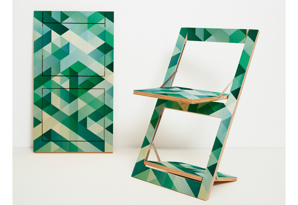 prima foto FLÄPPS FOLDING CHAIR CRISS CROSS GREEN Sedia pieghevole in compensato