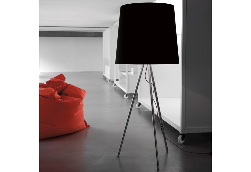 terza foto EVA Lampada da terra in metallo con paralume in tessuto