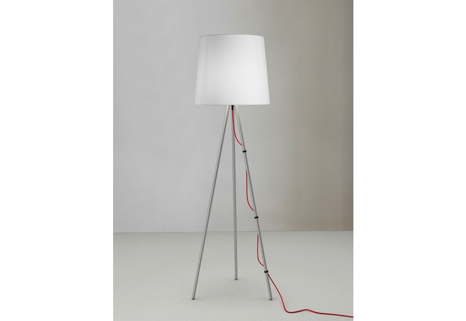 terza foto EVA Lampada da terra in metallo con paralume in tessuto