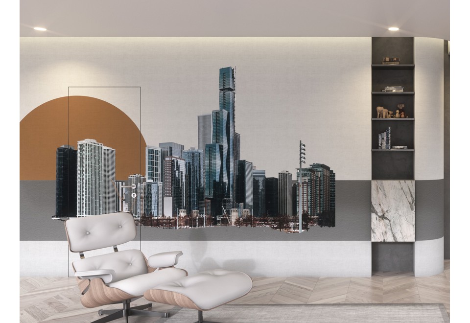 prima foto CHICAGO Carta da parati lavabile in vinile con paesaggi