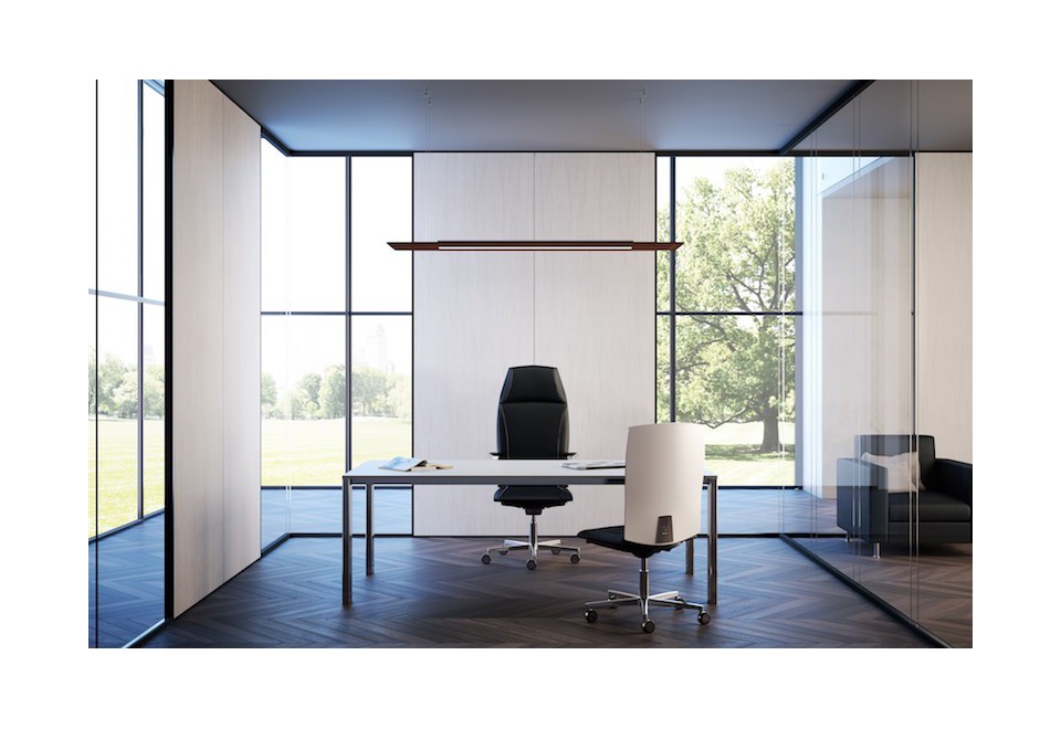 terza foto SOUND Pannello acustico a sospensione in melamina con illuminazione integrata